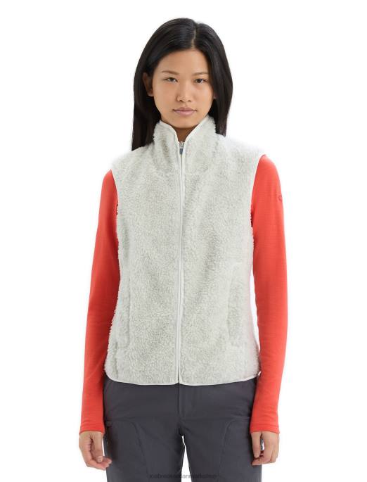 Icebreaker Kvinder realfleece merino vest med høj luv B00X677 tøj ecru lyng