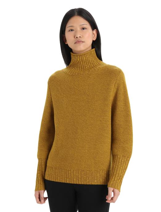 Icebreaker Kvinder merino seevista sweater med tragthals B00X908 tøj nelliker/stum guld