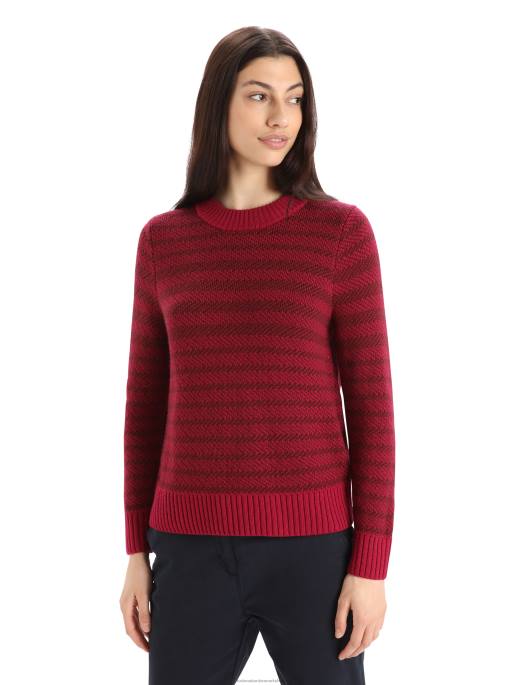 Icebreaker Kvinder merino waypoint crewe sweater B00X822 tøj kirsebær/espresso