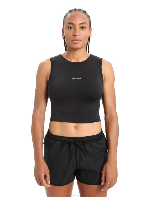 Icebreaker Kvinder zoneknit merino cropped bh-tank B00X647 tøj sort