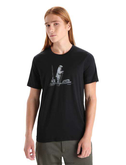 Icebreaker Mænd merino tech lite ii kortærmet t-shirt polar paddle B00X66 tøj sort