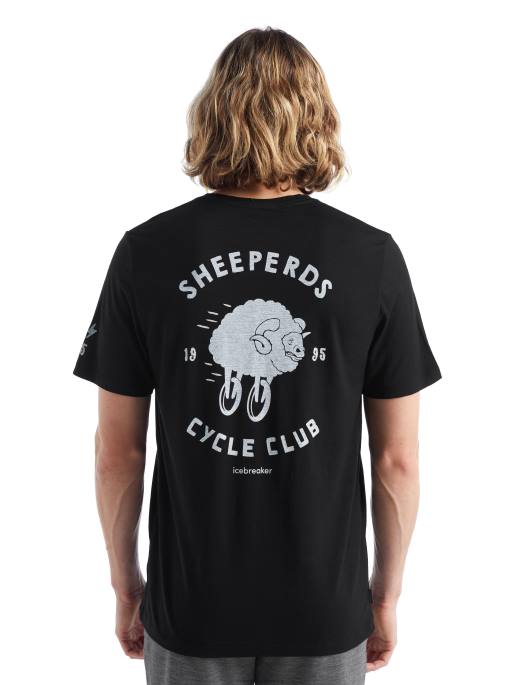 Icebreaker Mænd merino tech lite ii kortærmet t-shirt sheeperds cycle club B00X479 tøj sort